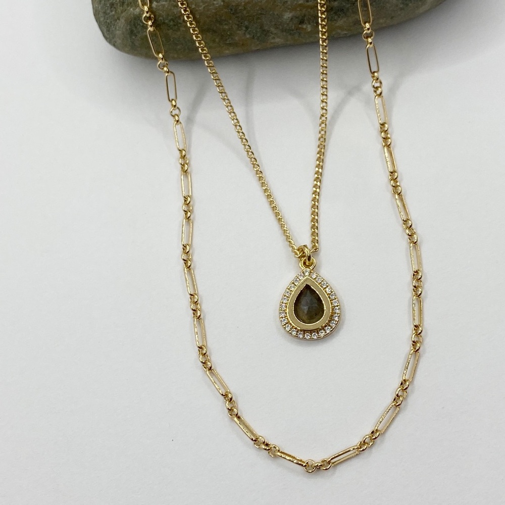NEW FP x Luna Norte Tigers Eye Layering Necklace Set - Picture 10 of 10